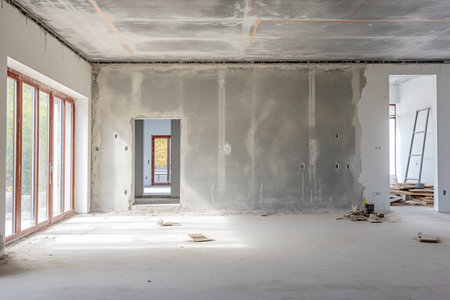 interior of a new house under construction, remodeling and renovationの素材