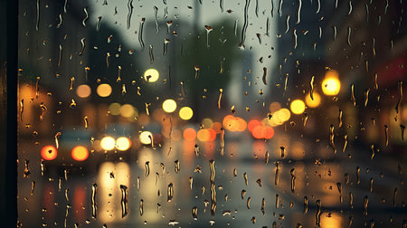 rain drops on the glass with bokeh background,abstractの素材