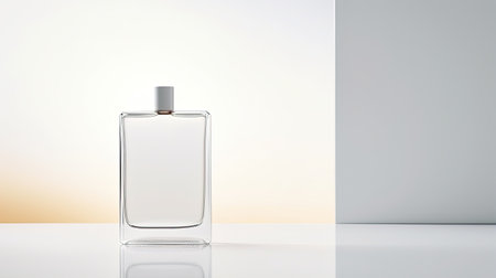 Perfume bottle mockup on white background. 3d renderingの素材