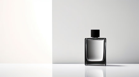 Perfume bottle mockup on white background. 3D renderingの素材
