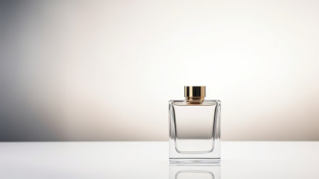 Perfume bottle on white background. 3d rendering illustration.の素材