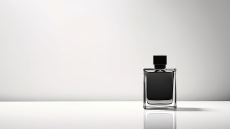 Perfume bottle mockup on white background. 3D renderingの素材