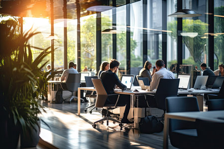 Group of business people working together in a modern office. Teamwork conceptの素材