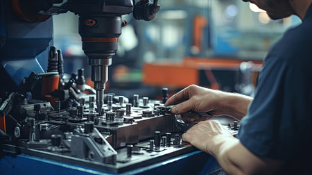 Car mechanic working in auto repair shop. Auto service industry. Automotive manufacturingの素材