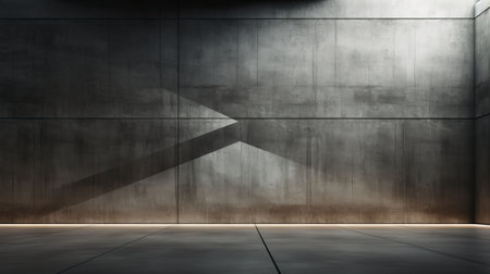 abstract modern architecture background, empty concrete room with light from windowの素材
