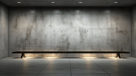 abstract modern architecture background, empty concrete room with light from windowの素材