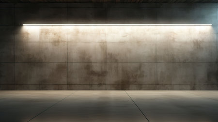 abstract modern architecture background, empty concrete room with light from windowの素材
