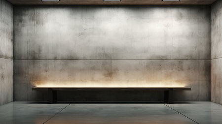 abstract modern architecture background, empty concrete room with light from windowの素材