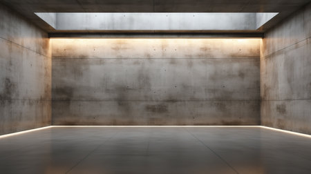 abstract modern architecture background, empty concrete room with light from windowの素材
