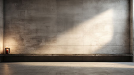 abstract modern architecture background, empty concrete room with light from windowの素材