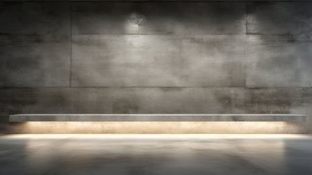 abstract modern architecture background, empty concrete room with light from windowの素材