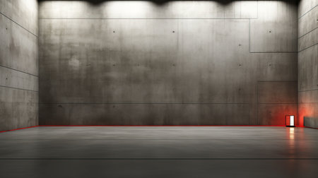 abstract modern architecture background, empty concrete room with light from windowの素材