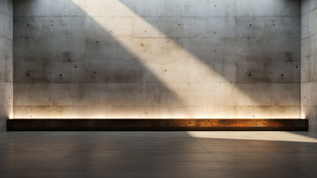 abstract modern architecture background, empty concrete room with light from windowの素材