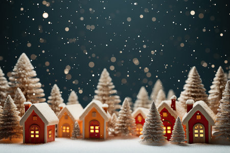 Christmas greeting card. Festive decoration on background. New Year concept. Copy space. Flat layの素材