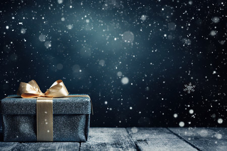 Christmas greeting card. Festive decoration on background. New Year concept. Copy space. Flat layの素材