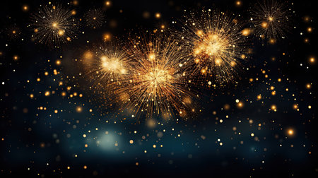 Fireworks over the city at night, New Year and Christmas conceptの素材