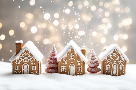 Christmas greeting card. Festive decoration on background. New Year concept. Copy space. Flat layの素材