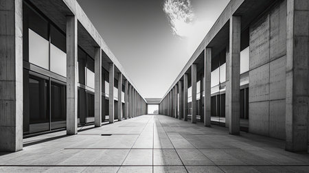 Modern office building. Architectural details of modern building. Business backgroundの素材