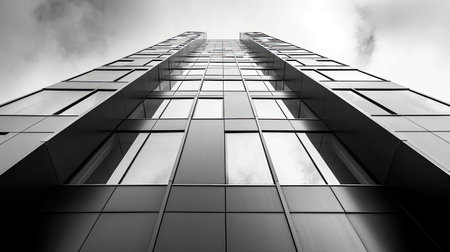 Modern office building. Architectural details of modern building. Business backgroundの素材