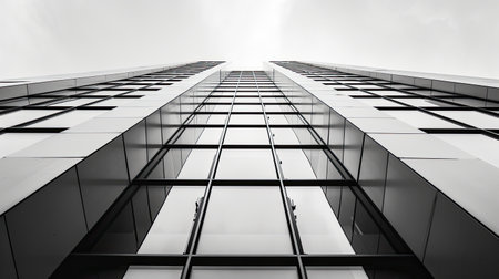 Modern office building. Architectural details of modern building. Business backgroundの素材