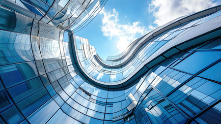 Modern office building. Architectural details of modern building. Business backgroundの素材