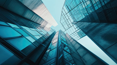 Modern office building. Architectural details of modern building. Business backgroundの素材