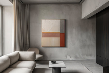 modern bright interiors apartment Living room mockup illustration 3D rendering computer digitally generated imageの素材