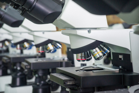 Laboratory Microscope. Scientific and healthcare research background.