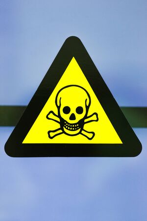 Focus at label toxic chemicals.の写真素材