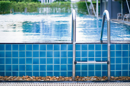 Little swimming pool in the gardenの写真素材