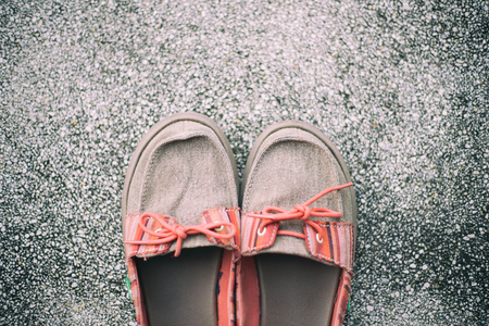 Shoes for women on the floorの写真素材