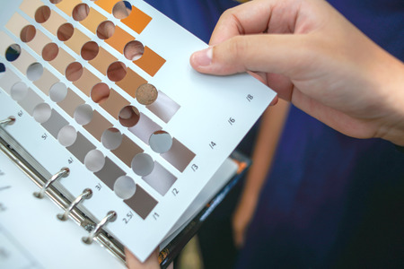 Solid color chart for education of soild color variationの写真素材