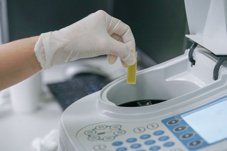 Scientist working at water quality test  use by Spectrophotometer in the laboratory の写真素材