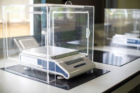 Digital analytical balance for test in the laboratory.