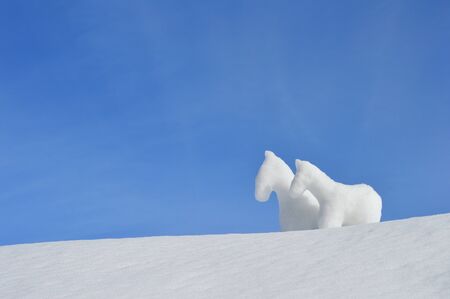 snow horsesの写真素材