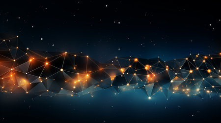 Abstract Polygonal Space Background with Connecting Dots and Lines,generative aiの素材