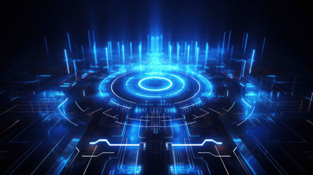 Futuristic technology interface. Abstract background. 3D Renderingの素材
