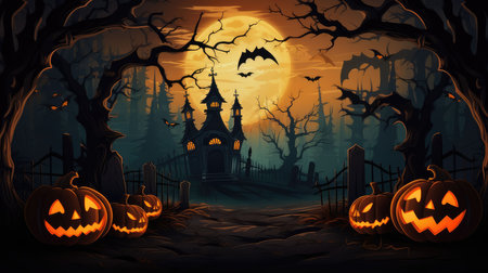 halloween background illustration Halloween Background vector design halloween backgroundの素材
