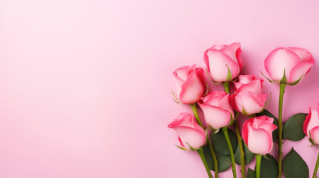 Embrace the romantic charm of a floral arrangement showcasing pink and red roses, ideal for special occasions like Valentine's Day, Easter, birthdays, and Women's Day. The delicate blooms add a touch of nature's beauty to your projects.の素材