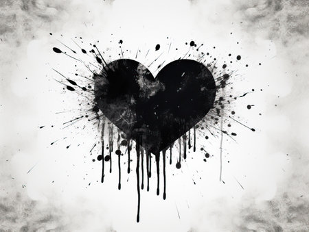 Explore the beauty of dirty splashes and ink blots on a distressed monochrome texture, creating a visual masterpiece that speaks of artistic expression. This aged backdrop captures the essence of creativity and adds a unique touch to your designs.の素材