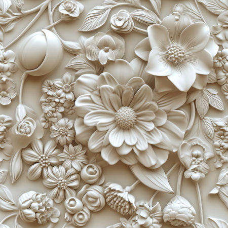 Immerse yourself in the artistic allure of 3D celestial flowers in clay style, showcased in mesmerizing 8K detail. This botanical masterpiece combines the mystical and the natural, offering a unique visual journey.の素材