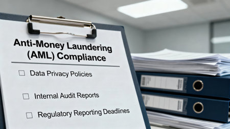 Anti money laundering compliance is crucial for financial organizations ensuring adherence to legislationの素材
