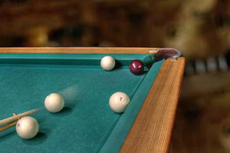 Billiards straight single shotの写真素材