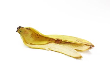 Bananas Skin isolated on pure white backgroundの写真素材