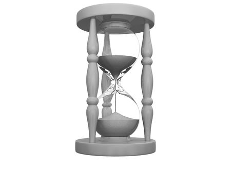 3D hourglass on white background