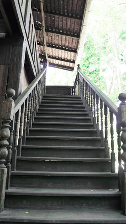 old staircase blackの写真素材
