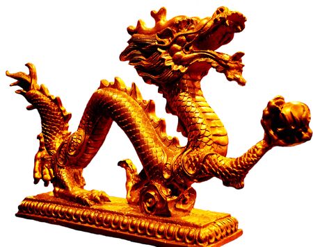 golden Chinese dragonの写真素材