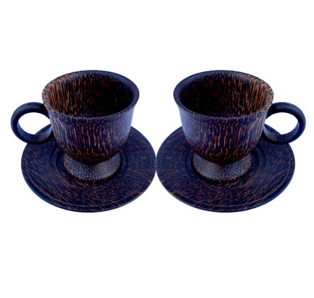 Wooden coffee cupの写真素材