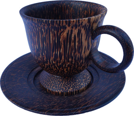 Wooden coffee cupの写真素材