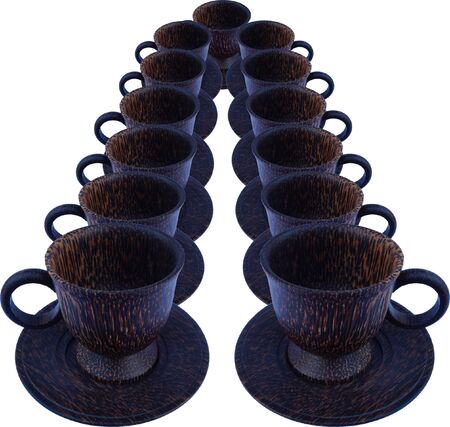 Wooden coffee cupの写真素材